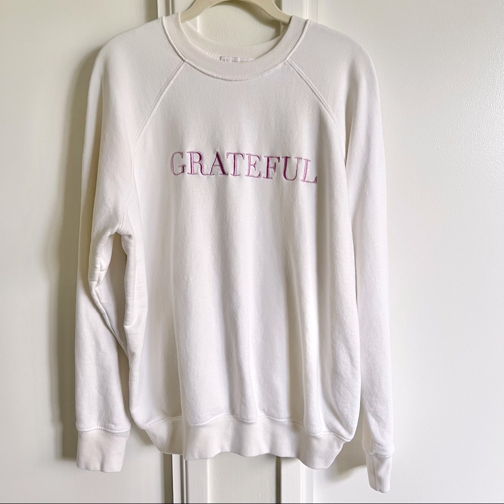 SOLD Spiritual Gangster Grateful Embroidered Cream Sweatshirt